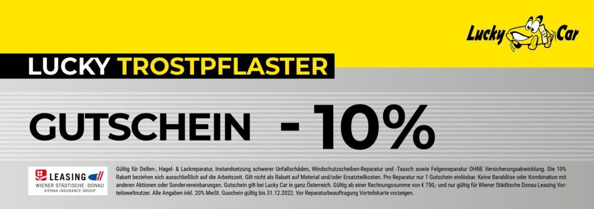 Gutschein für Autoreparatur - Lucky Car Rabattaktion