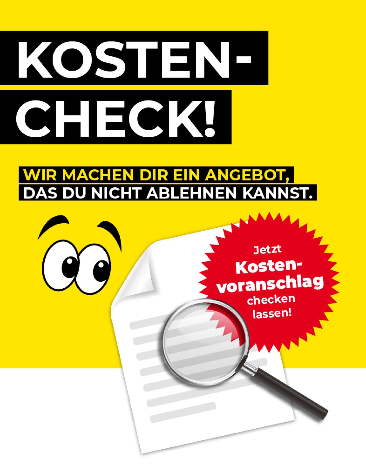 Angebotsplakat: Sparen bei Service und Pickerlüberprüfung.