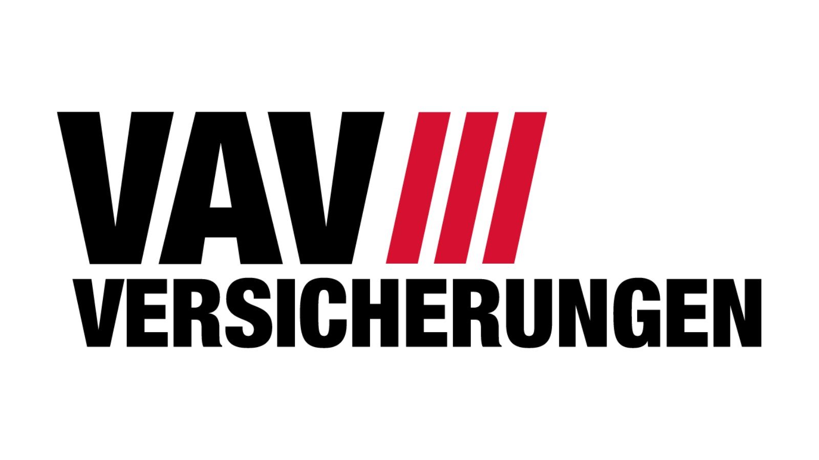 Logo der VAV Versicherungen mit roten Streifen