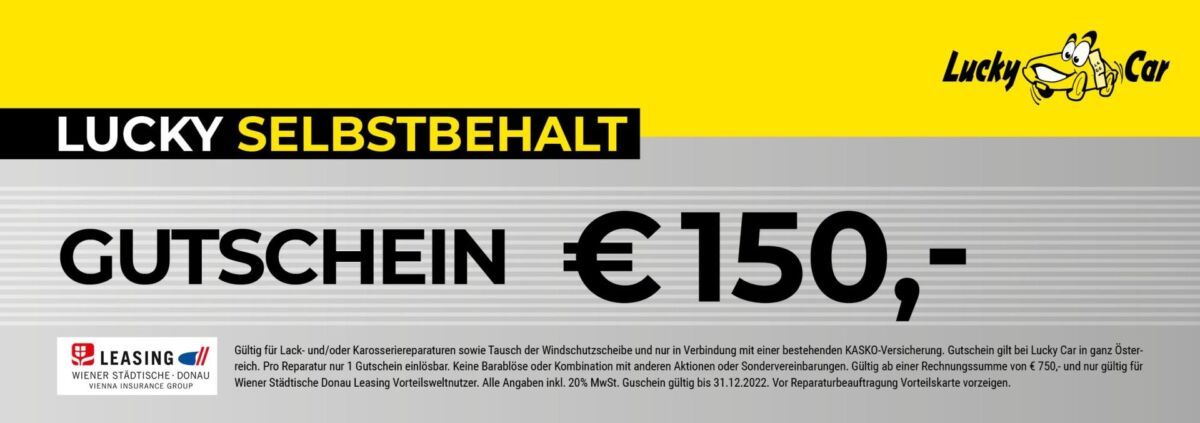 Lucky Car Gutschein €150 Werbebanner.