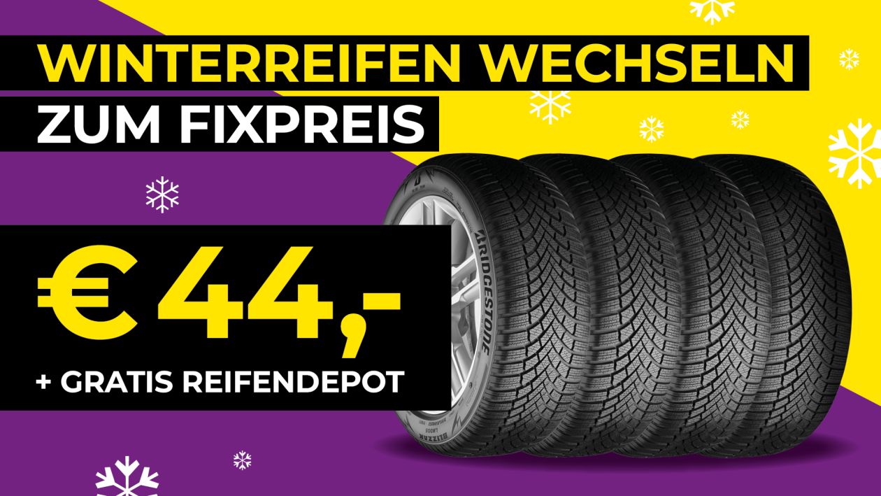 Winterreifen wechseln zum Fixpreis von 44 Euro